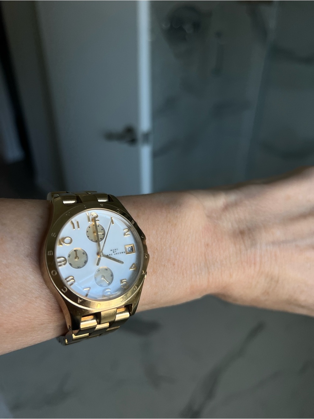 Marc by Marc Jacobs Gold and White Chronograph Bracelet Watch
